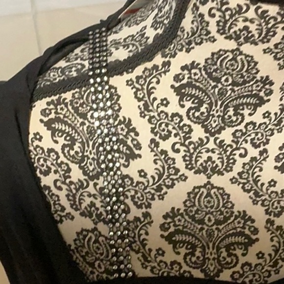 Midi Elegant Black Evening dress knee length with silver details nwt size 20w - Picture 7 of 8